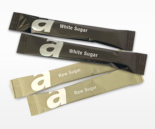 Amore Single Serve White & Raw Sugar Sachets Sticks