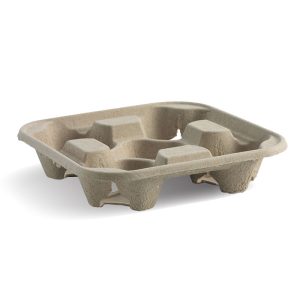Biopak 4 Cup Carry Tray 75pk