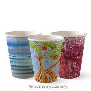 Biopak 8oz (90mm) DW Cup - Art Series 50pk