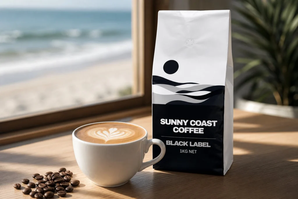 A flat white made with Black Label