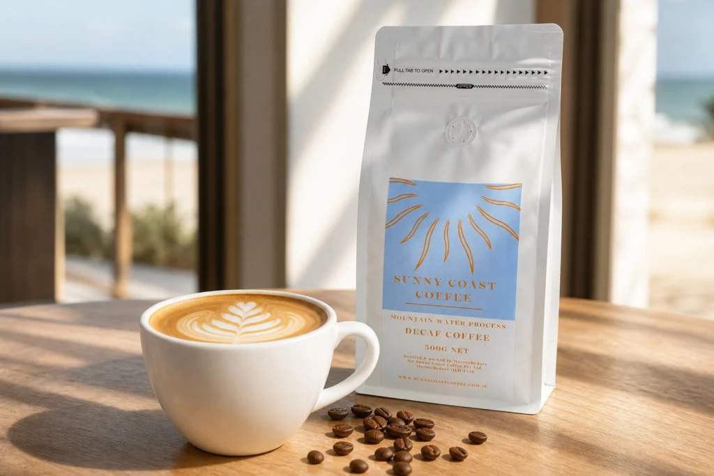 A flat white made with Decaf